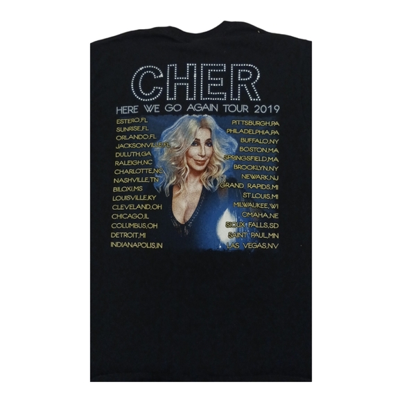 2019 Cher "Here We Go Again" Concert Tour T-Shirt - Picture 4 of 5